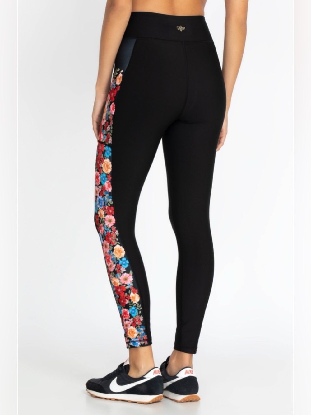 Johnny Was Bee Active Leggings With Pockets Black Rose Size L - Picture 4 of 14